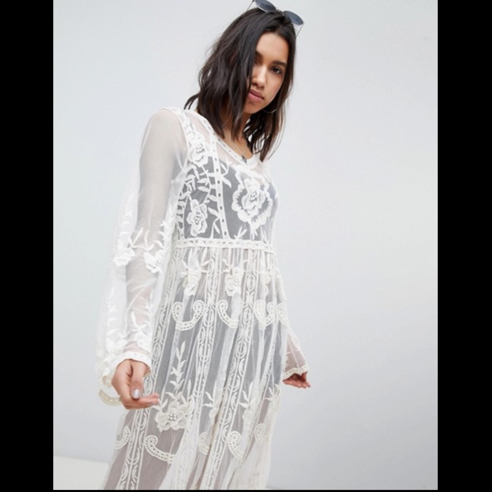 Missguided Lace And Crochet Festival Dress